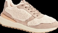 New beżowe ciepłe sneakersy damskie z futerkiem Damskie Sportowe