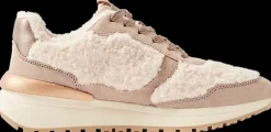 New beżowe ciepłe sneakersy damskie z futerkiem Damskie Sportowe