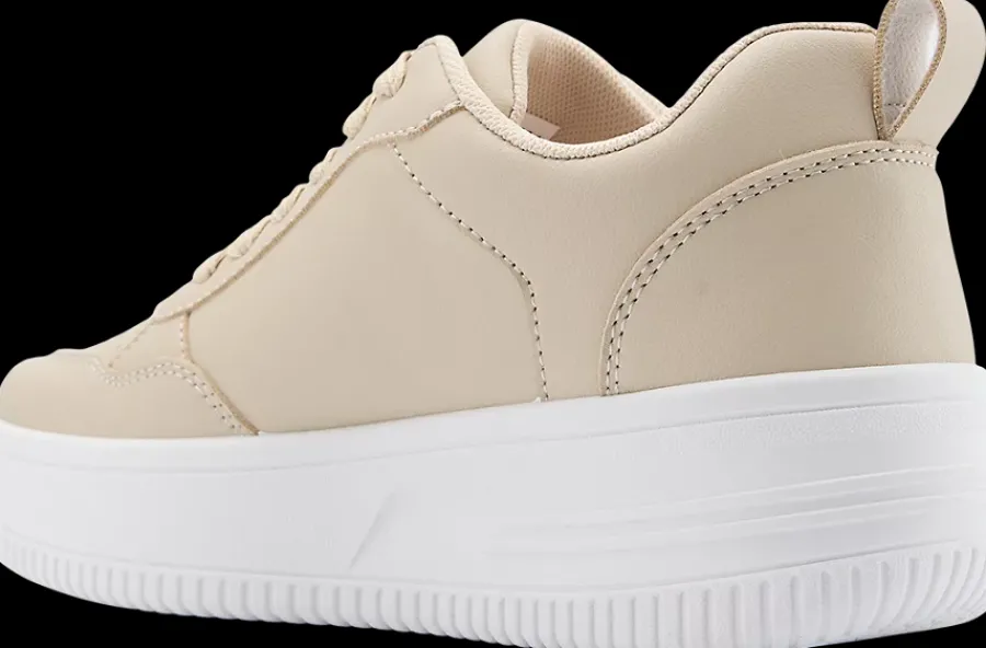 Sale beżowe sneakersy damskie na białej podeszwie Damskie Sportowe