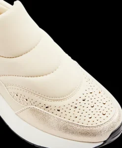 Discount beżowe sneakersy damskie ozdobione kryształkami Damskie Sportowe
