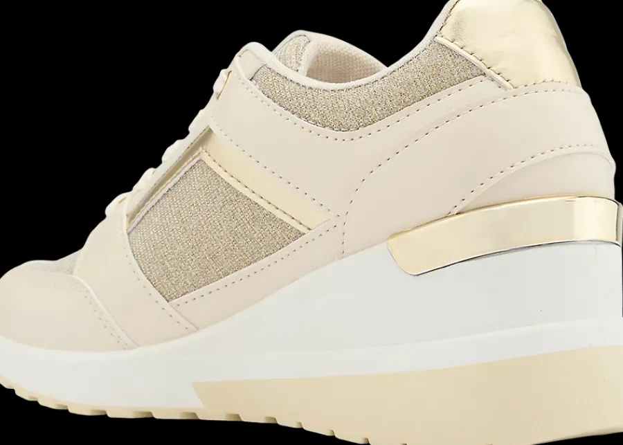 Outlet beżowo-złote sneakersy damskie Damskie Sportowe
