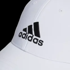 biała czapka z daszkiem z czarnym logo Damskie Czapki|Czapki