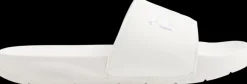 New białe klapki dziecięce ze srebrnym logo Dzieci Klapki