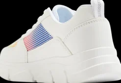 New białe sneakersy damskie z kolorową wstawką Damskie Sportowe