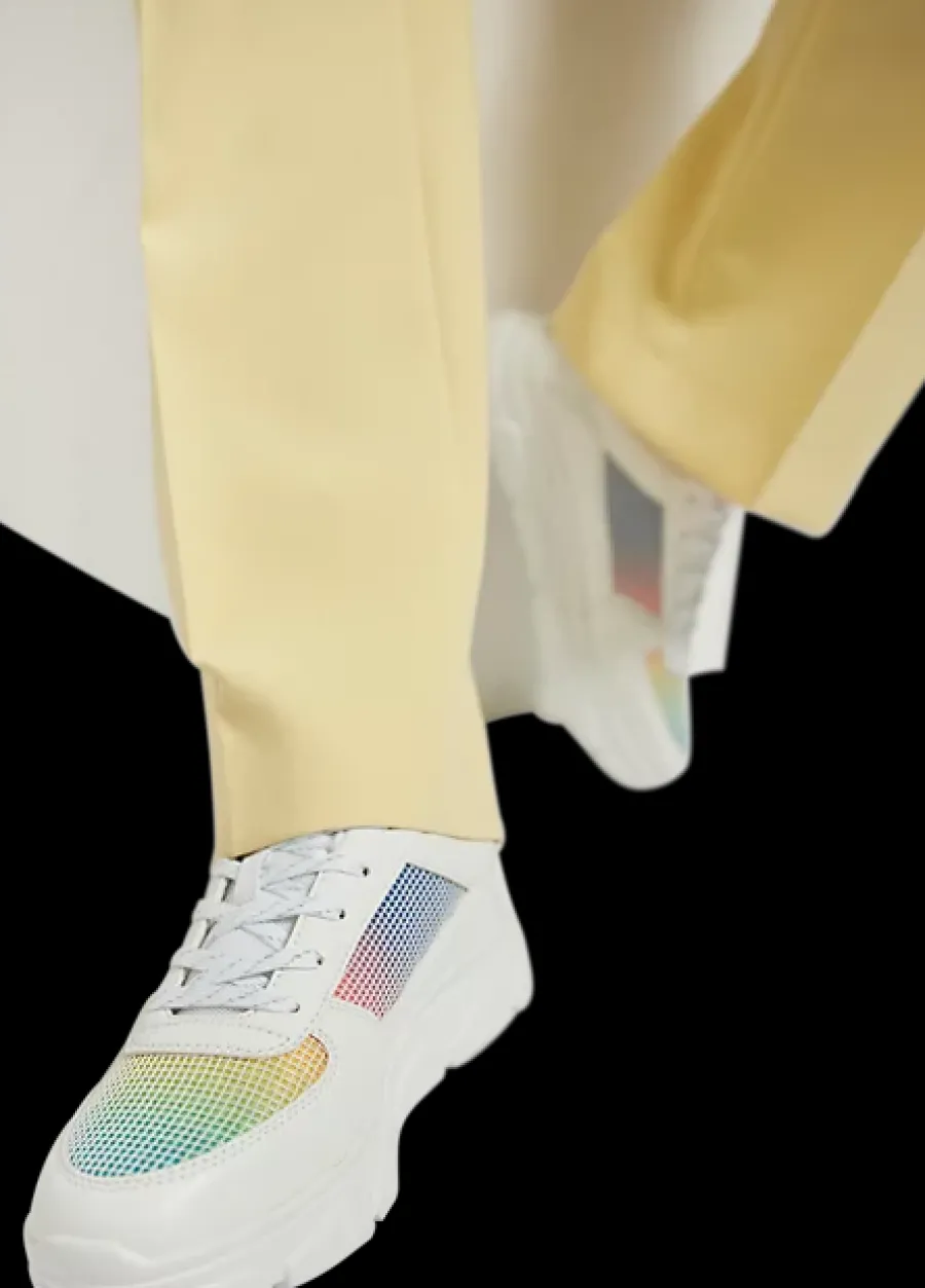 New białe sneakersy damskie z kolorową wstawką Damskie Sportowe