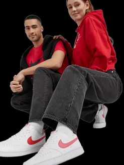 Sale białe sneakersy damskie Court Vision z koralowymi elementami Damskie Sportowe