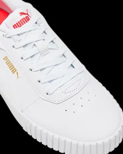 New białe sneakersy damskie Caria 2.0 z czerwonym akcentem Dzieci Sportowe|Markowe