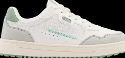 Sale białe sneakersy damskie z zielonymi akcentami Damskie Sportowe