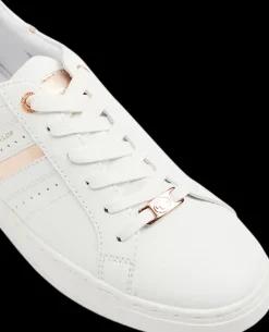Best białe sneakersy damskie ze złotymi elementami Damskie Sportowe