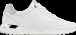 Clearance białe sneakersy damskie ze srebrnymi elementami Damskie Sportowe