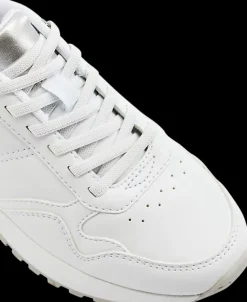Clearance białe sneakersy damskie ze srebrnymi elementami Damskie Sportowe