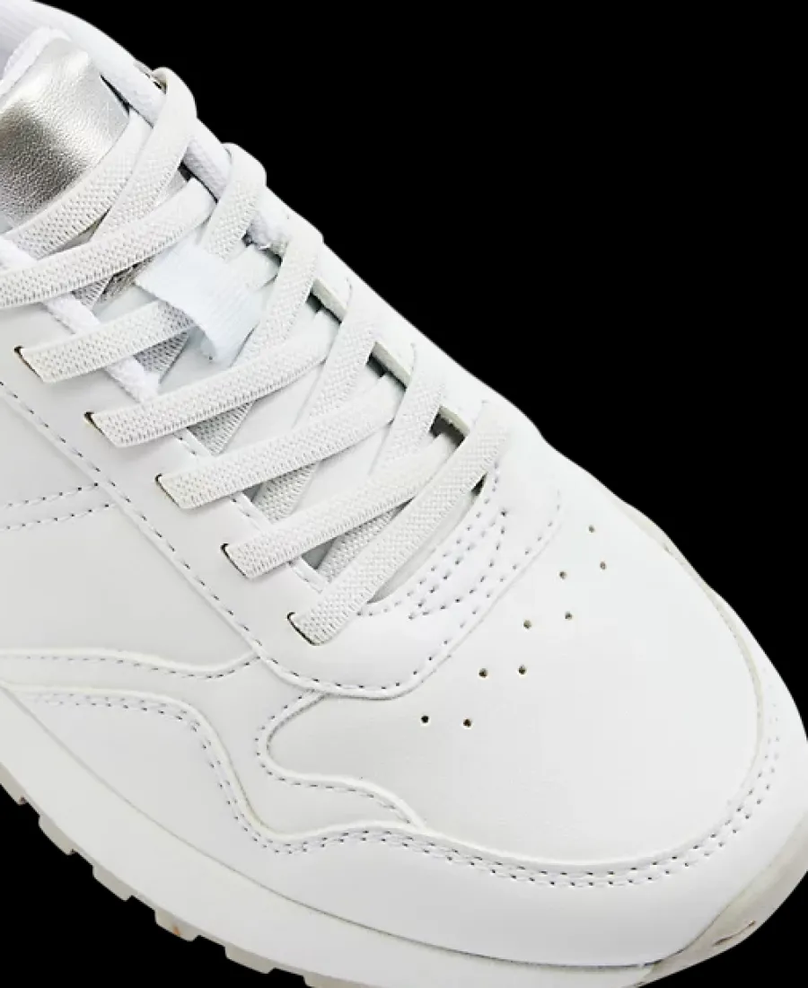 Clearance białe sneakersy damskie ze srebrnymi elementami Damskie Sportowe