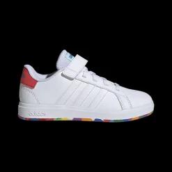 Best białe sneakersy dziecięce Grand Court na kolorowej podeszwie Dzieci Sportowe