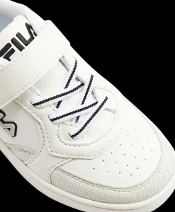 Sale białe sneakersy dziecięce z czarnymi akcentami Dzieci Sportowe|Do Szkoły
