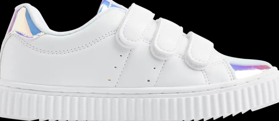 Discount białe sneakersy dziewczęce z efektem hologramu Dzieci Sportowe|Półbuty