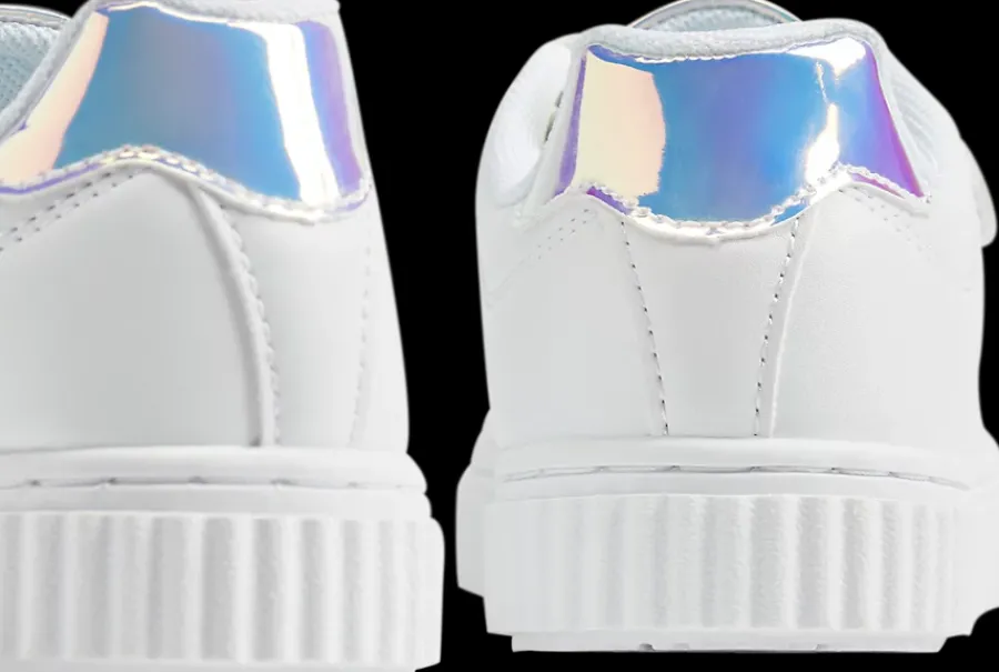 Discount białe sneakersy dziewczęce z efektem hologramu Dzieci Sportowe|Półbuty