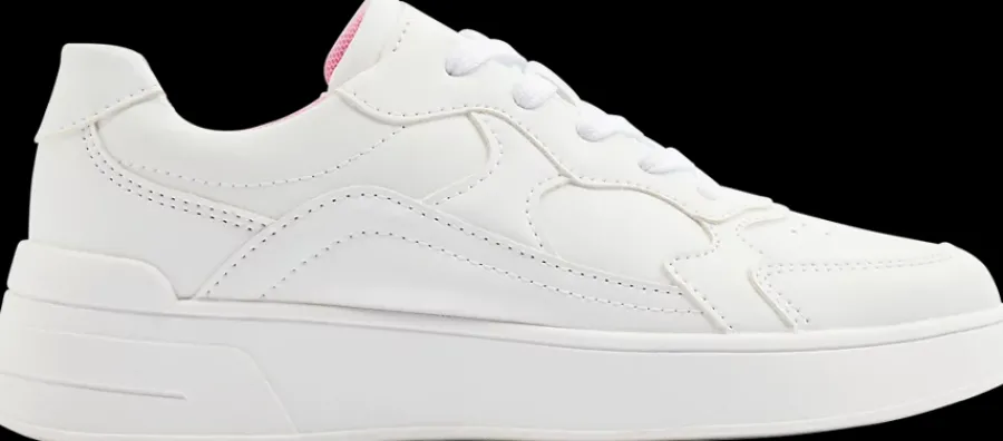 białe sneakersy dziewczęce z różowym środkiem Dzieci Sportowe