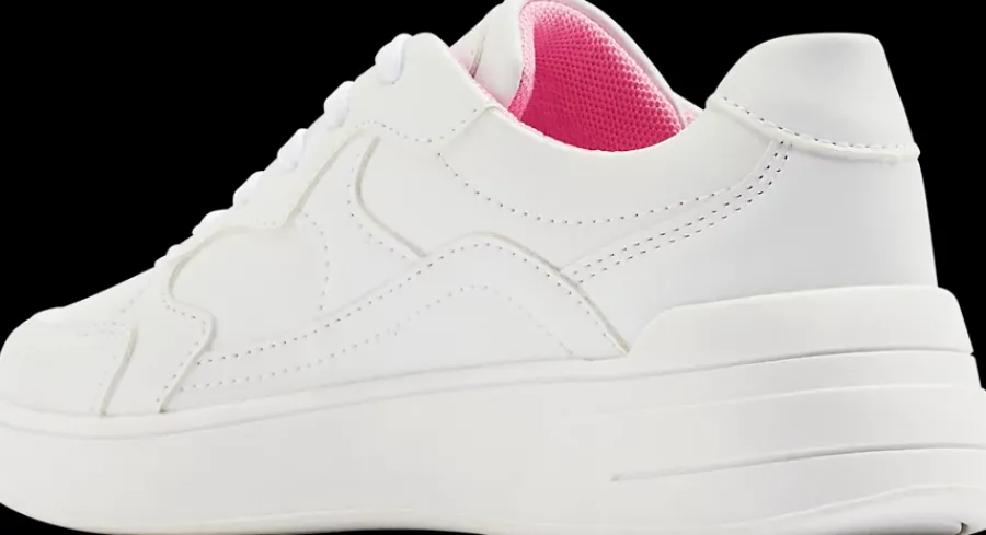 białe sneakersy dziewczęce z różowym środkiem Dzieci Sportowe