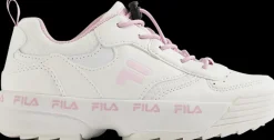 Online białe sneakersy dziewczęce z różowymi akcentami Dzieci Sportowe