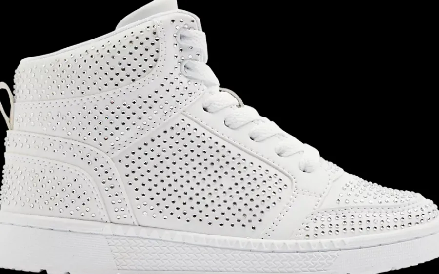 Discount białe sneakersy dziewczece wysadzane kryształkami Dzieci Sportowe