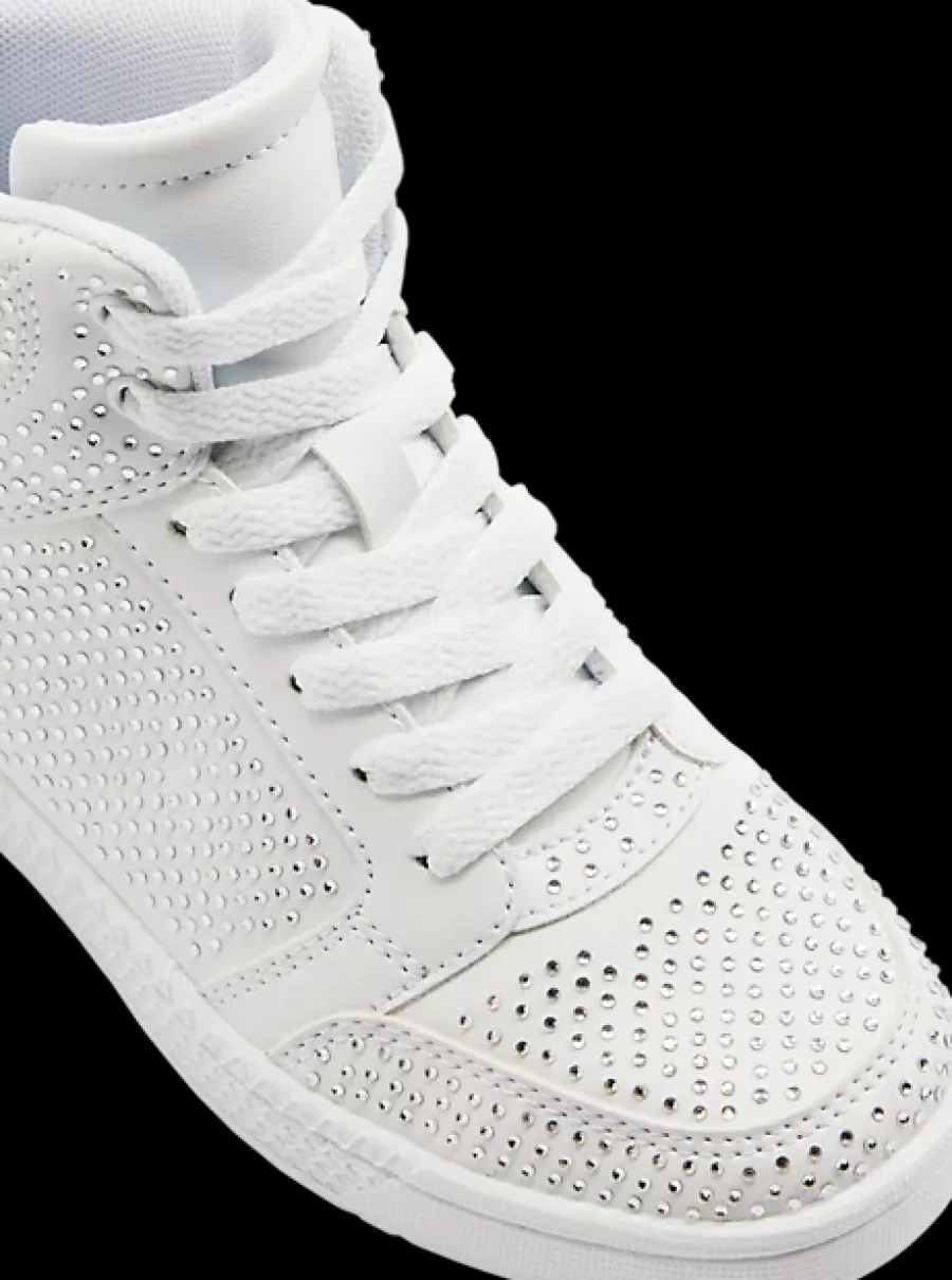 Discount białe sneakersy dziewczece wysadzane kryształkami Dzieci Sportowe