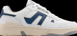 Online białe sneakersy męskie z granatowymi elementami Męskie Sportowe