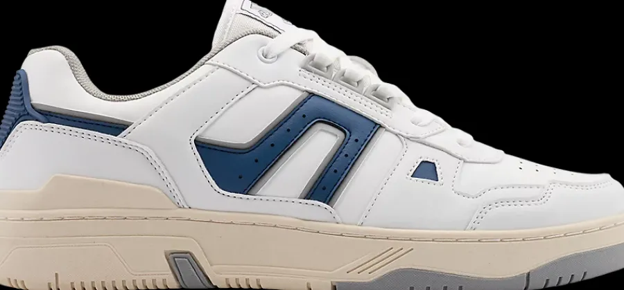 Online białe sneakersy męskie z granatowymi elementami Męskie Sportowe