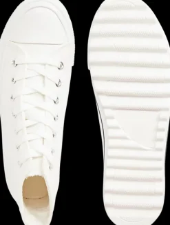 Clearance białe wysokie tenisówki damskie Damskie Sportowe|Trampki