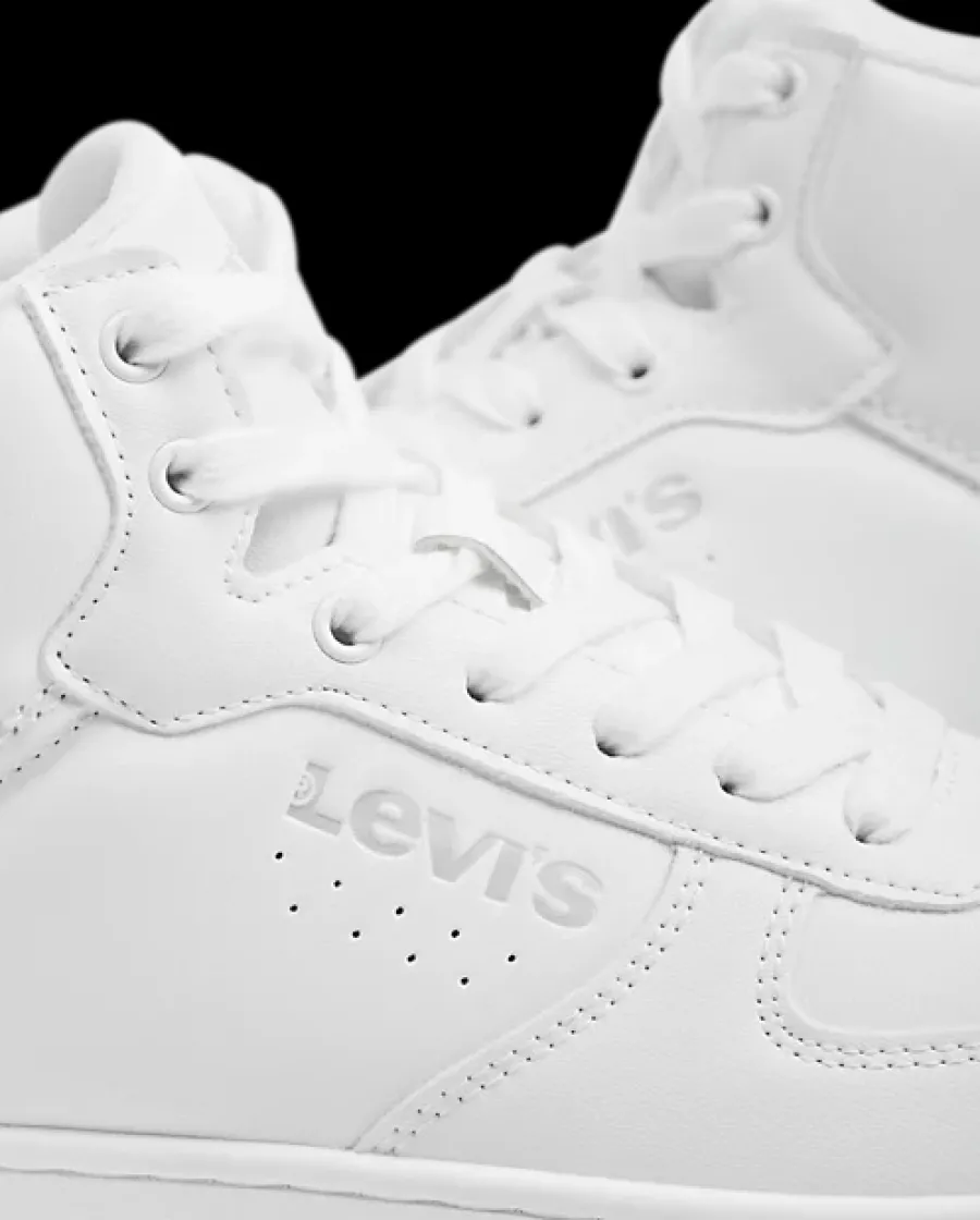 Outlet białe wysokie trampki dziecięce Levi's Dzieci Kozaki|Sportowe