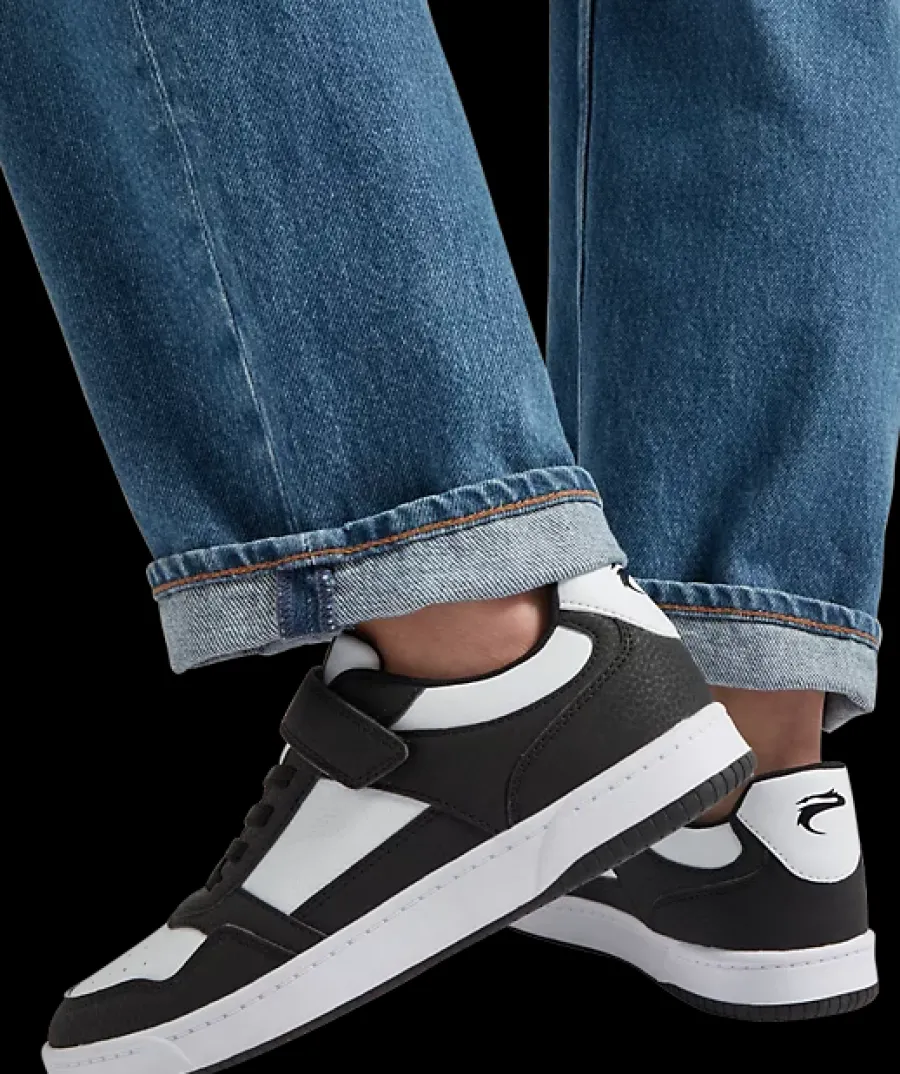 New biało-czarne sneakersy młodzieżowe Dzieci Sportowe
