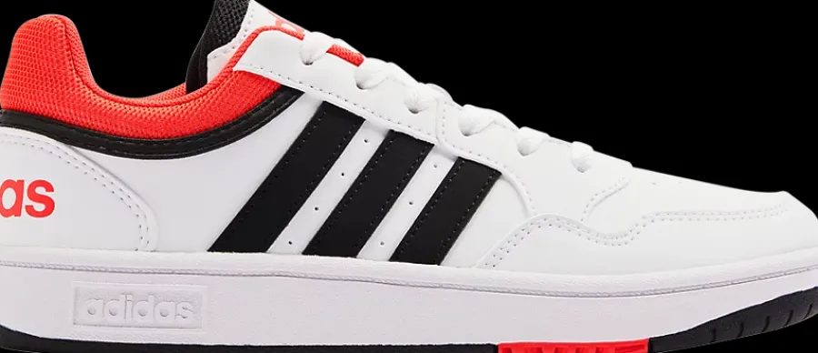 Discount biało-czarno-czerwone sneakersy młodzieżowe HOOPS 3.0 K Dzieci Sportowe