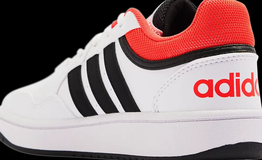 Discount biało-czarno-czerwone sneakersy młodzieżowe HOOPS 3.0 K Dzieci Sportowe