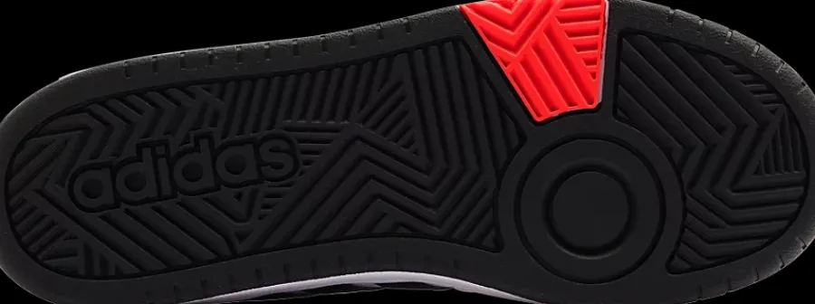 Discount biało-czarno-czerwone sneakersy młodzieżowe HOOPS 3.0 K Dzieci Sportowe