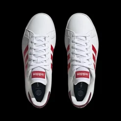 Best biało-czerwone sneakersy męskie Grand Court Base 2.0 Męskie Sportowe|Markowe