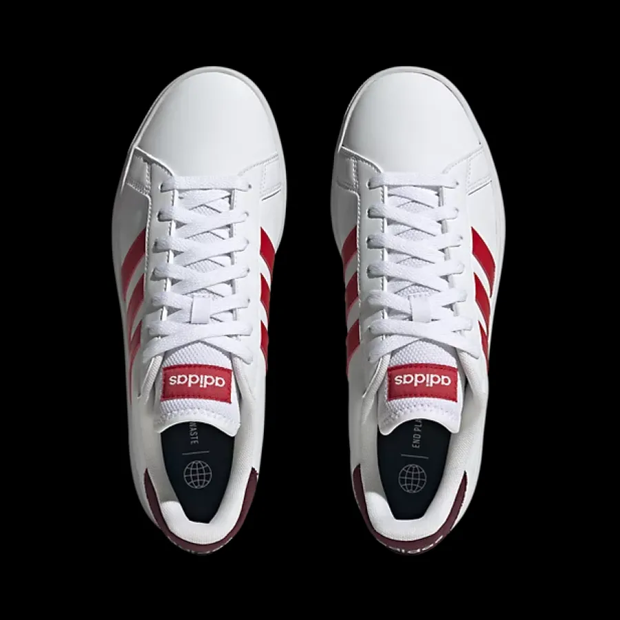 Best biało-czerwone sneakersy męskie Grand Court Base 2.0 Męskie Sportowe|Markowe