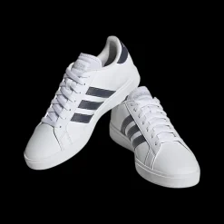 Online biało-granatowe sneakersy męskie Grand Court Base 2.0 Męskie Sportowe|Markowe