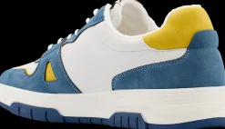 Online biało-niebiesko-żółte sneakersy męskie Męskie Półbuty