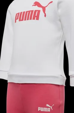 New biało-różowe dresy dziewczęce Minicats ESS Crew Jogger Dzieci Odzież