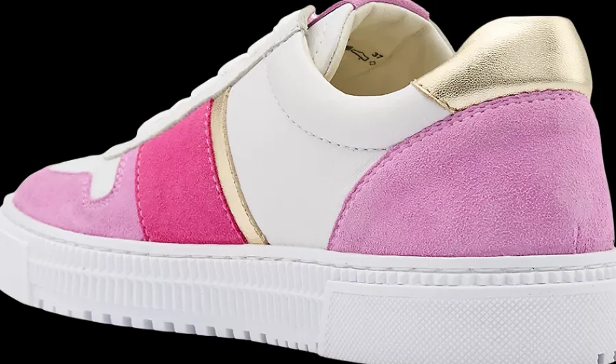 Best biało-różowe skórzane sneakersy damskie Damskie Sportowe