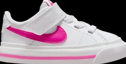 Online biało-różowe sneakersy dziewczęce Court Legacy Dzieci Sportowe|Markowe