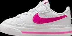 Online biało-różowe sneakersy dziewczęce Court Legacy Dzieci Sportowe|Markowe
