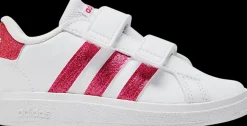 Best biało-różowe sneakersy dziewczęce Grand Court 2.0 Dzieci Sportowe|Markowe