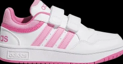 Sale biało-różowe sneakersy dziewczęce Hoops 3.0 Dzieci Sportowe|Markowe