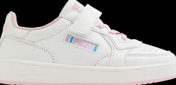 Online biało-różowe sneakersy dziewczęce z zapięciem na rzep Dzieci Sportowe