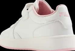 Online biało-różowe sneakersy dziewczęce z zapięciem na rzep Dzieci Sportowe