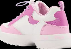 Clearance biało-różowo-fieltowo sneakersy dziewczęce Dzieci Sportowe|Markowe