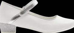 biało-srebrne buty komunijne dla dziewczynki Dzieci Eleganckie