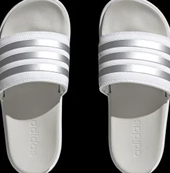 New biało-srebrne klapki damskie Adilette Platform Damskie Klapki|Klapki