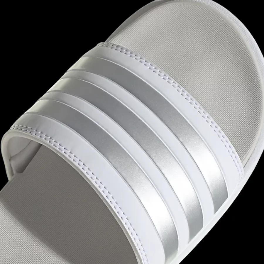 New biało-srebrne klapki damskie Adilette Platform Damskie Klapki|Klapki