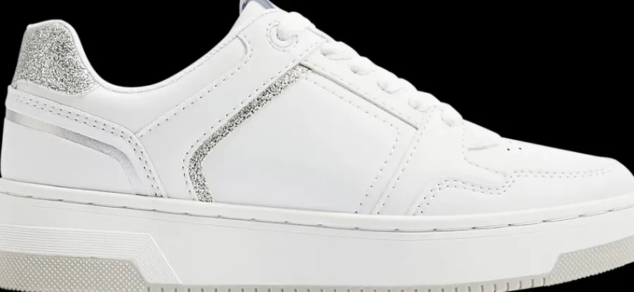 Outlet biało-srebrne sneakersy damskie Damskie Sportowe